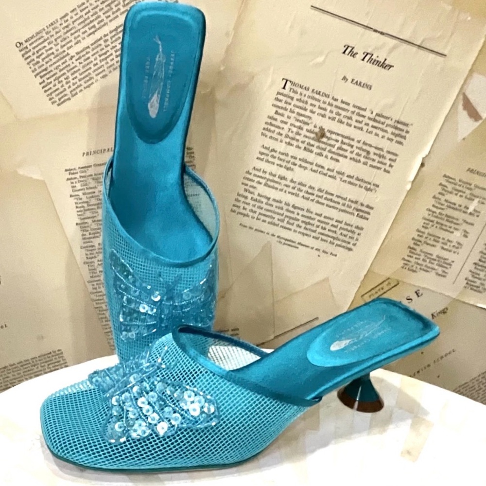 Jeffrey Campbell for Free People Daydream Butterfly Embellished Mules Heel